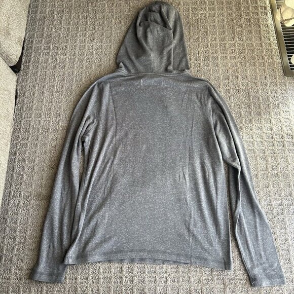 Abercrombie & Fitch Hoodie Unisex Small S Gray Sweatshirt Soft Logo Drawstring - Picture 5 of 5